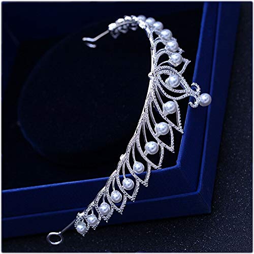 Diamentowa Tiara Wspaniała posrebrzana kryształowa perła Diadem ślubny Korona Stop różowego złota Rhinestone Diadem Opaska na głowę Ślubne akcesoria do włosów