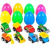 48PCS Filled Easter Eggs Set, Prefilled Plastic Surprise Eggs with Variety of Popular Toys Inside, Novelty Toy Assortment, Great for Easter Eggs Hunt, Party Game Prizes