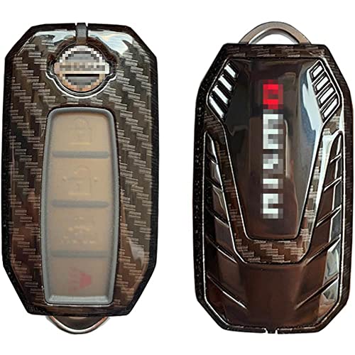 Tico Nico Key Fob Cover , The Design was Inspired by the Nissa Engine, Compatible with Altima Maxima Murano Rogue Sentra, Black, Large