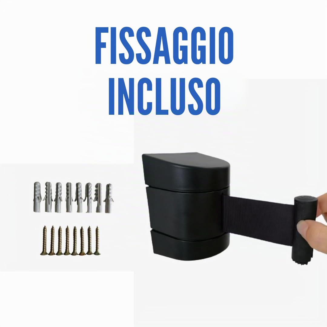Nastro da Muro espandibile (5 Metri), Nastro antipassaggio, Nastro di demarcazione, Nastro da Muro, barriera da Muro Estensibile, Nastro di Sicurezza Estensibile da 5 Metri