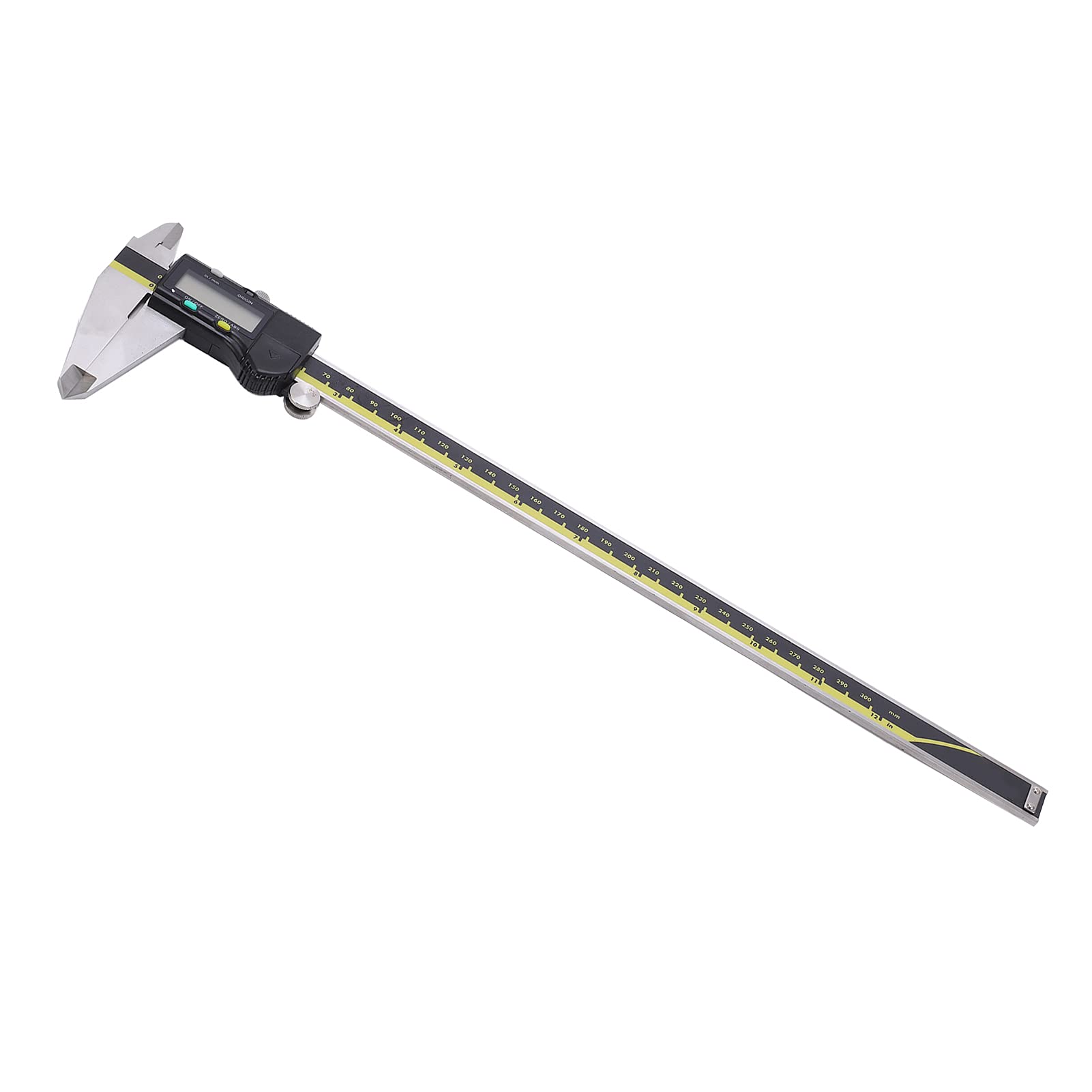 Cosiki Calibrador Digital de 300 Mm, Calibrador Vernier de Acero, Instrumento de Medición de Precisión con Rodillo Moleteado para el Pulgar y Pantalla LED, Ideal para Inspección de Fabricación