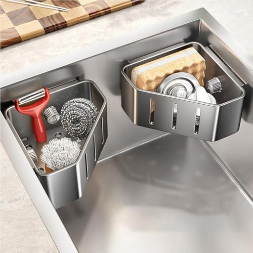 Porte-éponge de cuisine triangle pour évier d'appartement - 3
