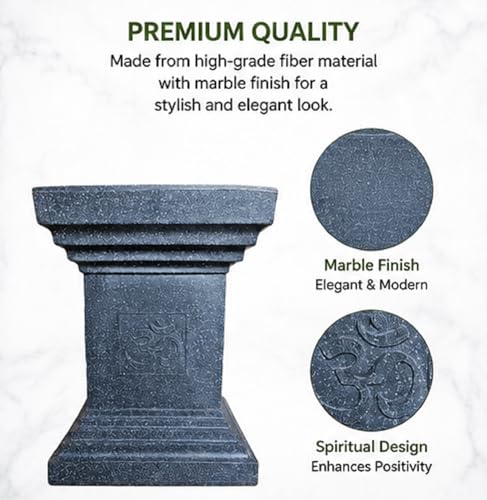 Image of Synergy Plast Tulsi Plant Pot for Indoor Outdoor Use (Marble Grey) | Marble Finish Fiber Planter with Drainage Hole | Decorative Tulsi Gamla for Home Balcony Garden Terrace | Size:- 16X16X22 Inches