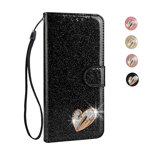 ChoosEU Compatible con Funda Samsung Galaxy A50 2019 Cuero Premium con Tapa y Cartera Carcasa con Ranura Interior Cover Protectora Flip Case Antigolpes [Función de Soporte] - Negro