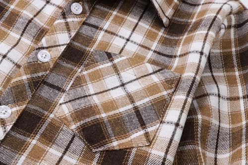 Image of Betusline Boy and Men Button Down Plaid Shirt | Soft,Breathable and Comfortable Fabric