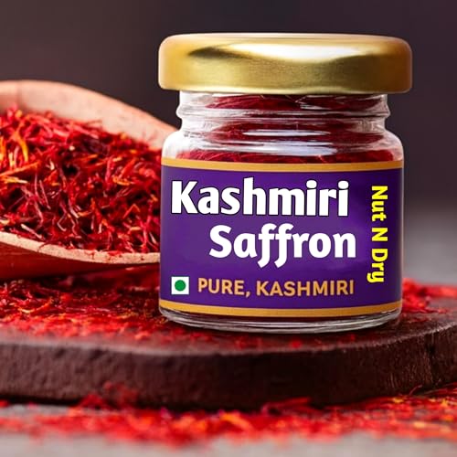 Image of Nut N Dry Kashmiri Mongra Saffron (Kesar) 1g | A++ Grade Pure Kesar Threads | Premium Quality Zafran for Milk, Pooja & Cooking | Natural & Fresh | DERICT FROM KASHMIR