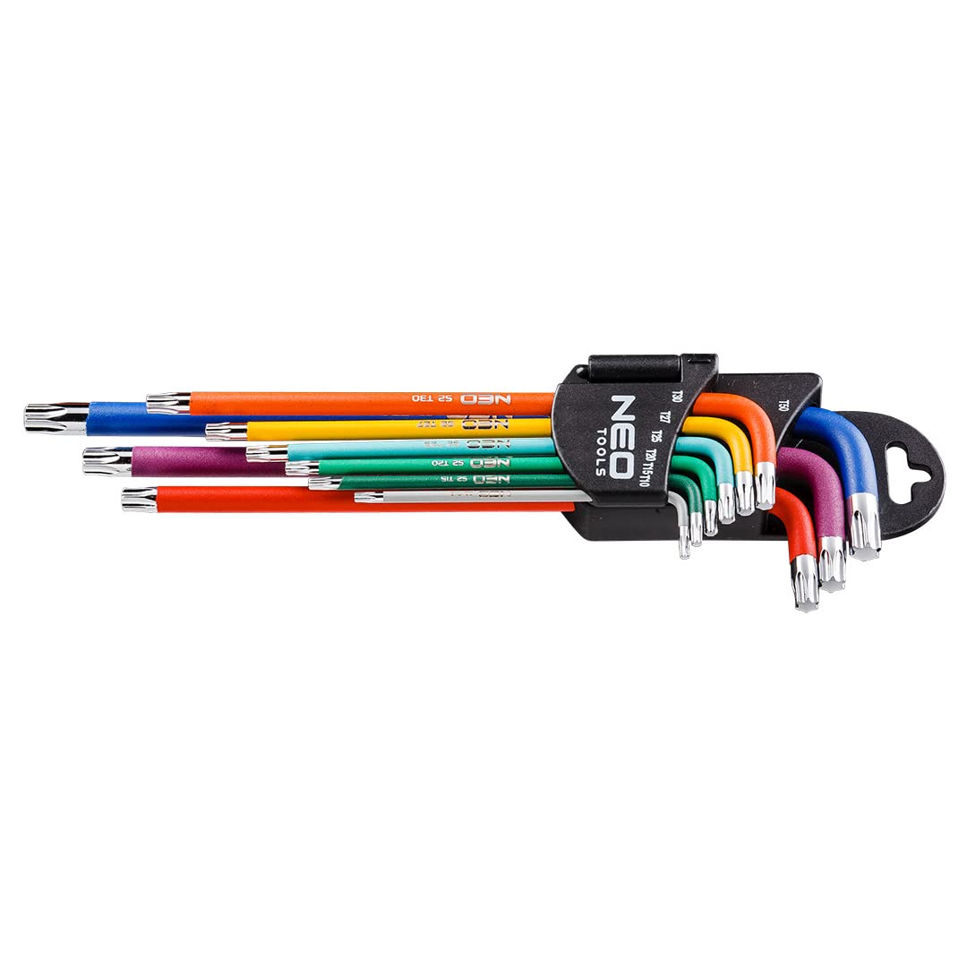 Neo Tools Neo + – Neo Professional Allen Torx Key Set 9 Pieces S2 Steel, Sizes: T10-T50 (Neo 09 – 518)
