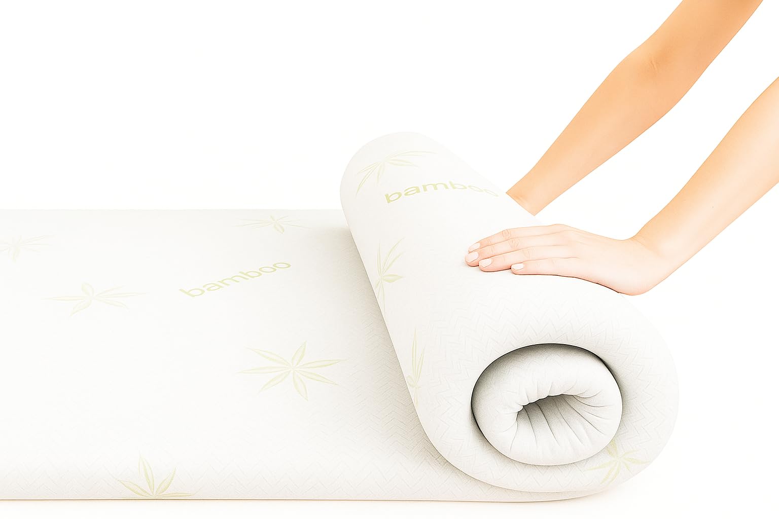 Bamboo Memory Foam Mattress Topper – 1" or 2" Thick, Removable Zip Cover, Pressure Relief, Extra Soft, Antibacterial, Hypoallergenic – Sizes: Small Single to King (2"- Small Single(190 x 75cm))