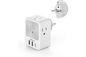 TESSAN 4 in 1 German Travel Power Adapter