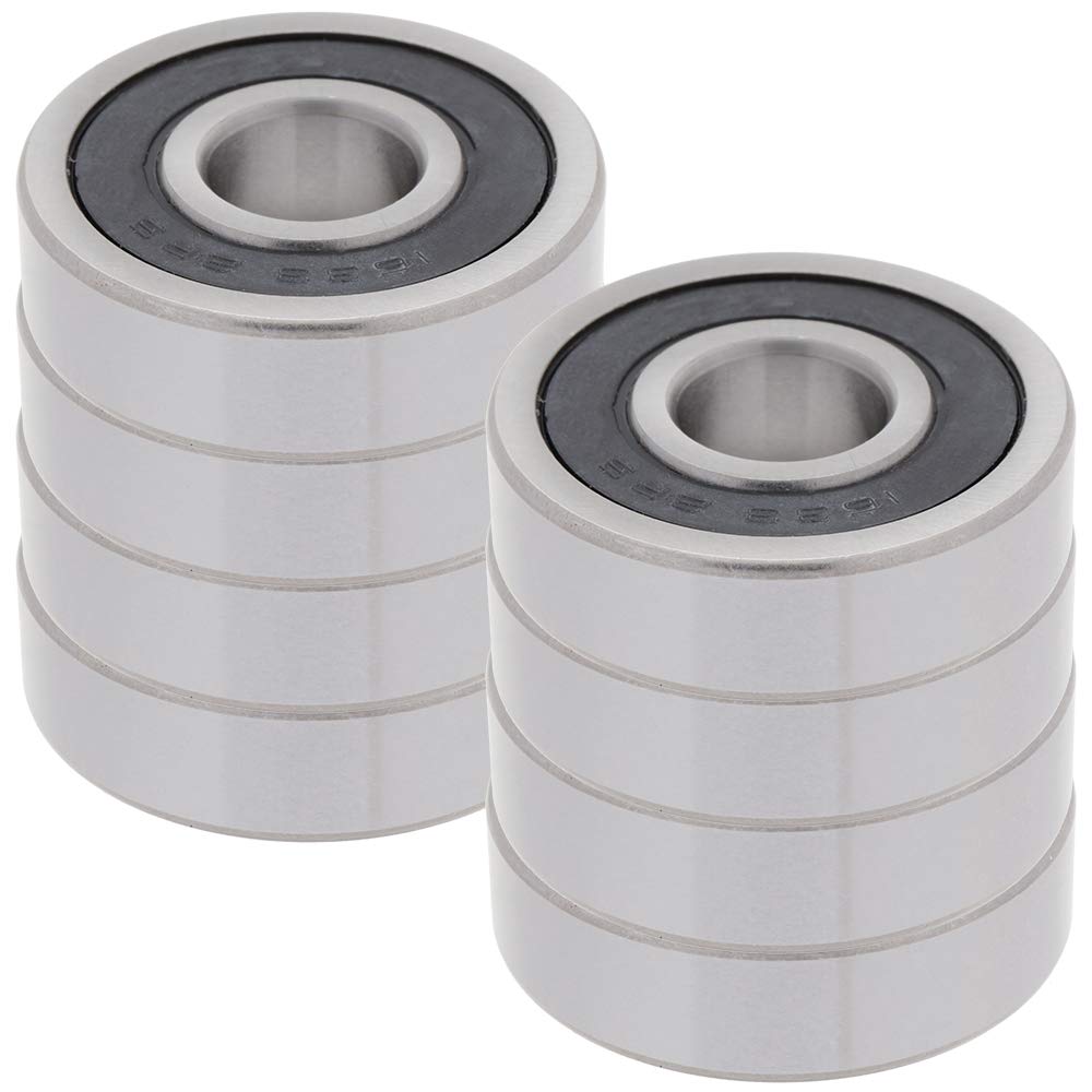 [8-Pack] 1633-2RS - Deep Groove Radial Ball Bearing 0.625 in x 1.75 in x 0.5 in (ID x OD x Width) | 15.875 mm x 44.45 mm x 12.7 mm (ID x OD x Width) with Double Rubber Seal