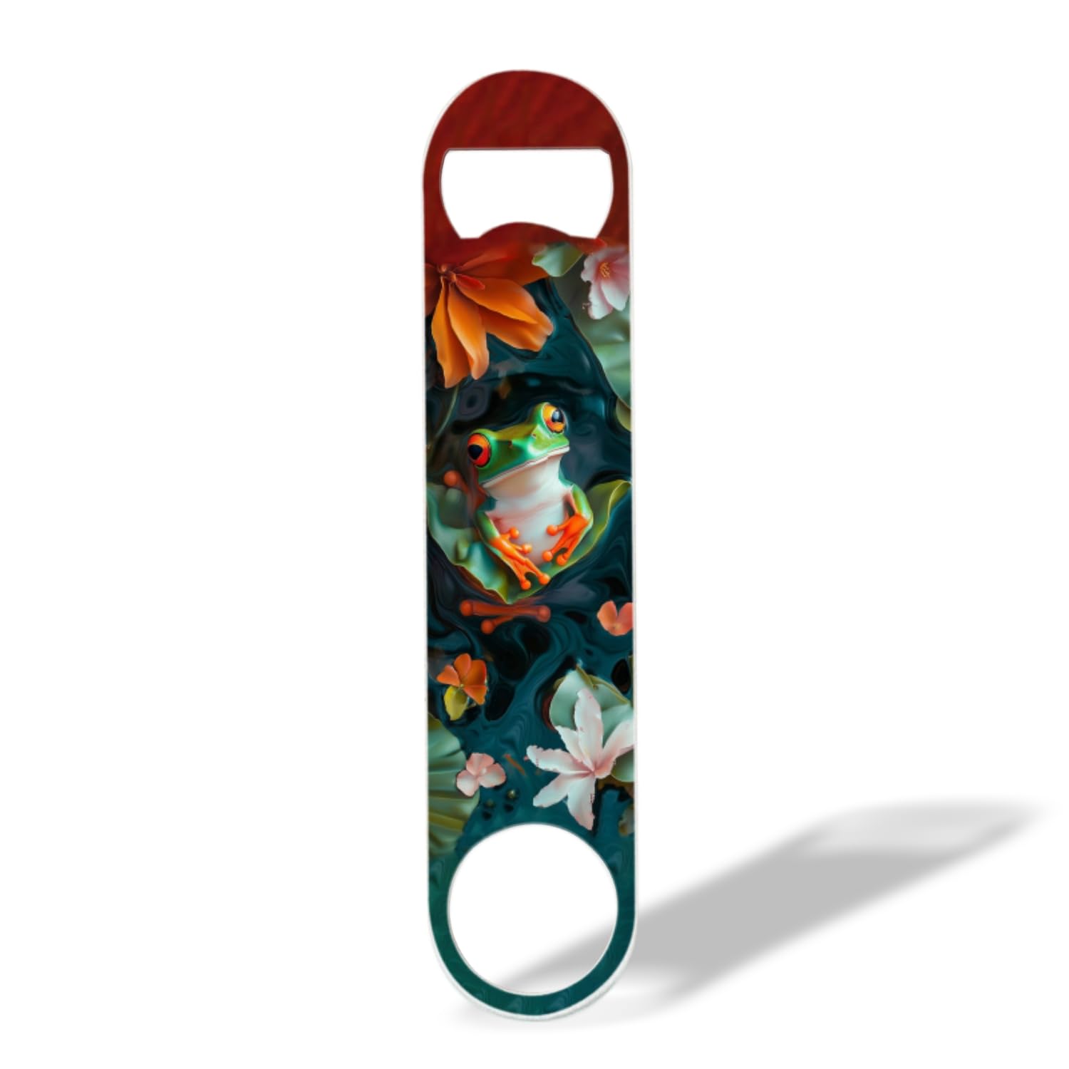 Stainless Steel Beer Bottle Opener,3D Stylish Frog Summer picture Speed Openers, Flat Bottle Openers for Kitchen, Bar, Restaurant 7 inch-1pack