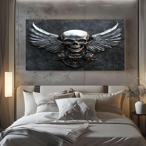 ZORYAN Steampunk Skull Motif Large Canvas Wall Art Painting Mechanical Gear Elements Canvas Pictures Wall Art for Living Room Home Office Restaurant Decor, 80x160cm Framed Graphite steampunk buy now online