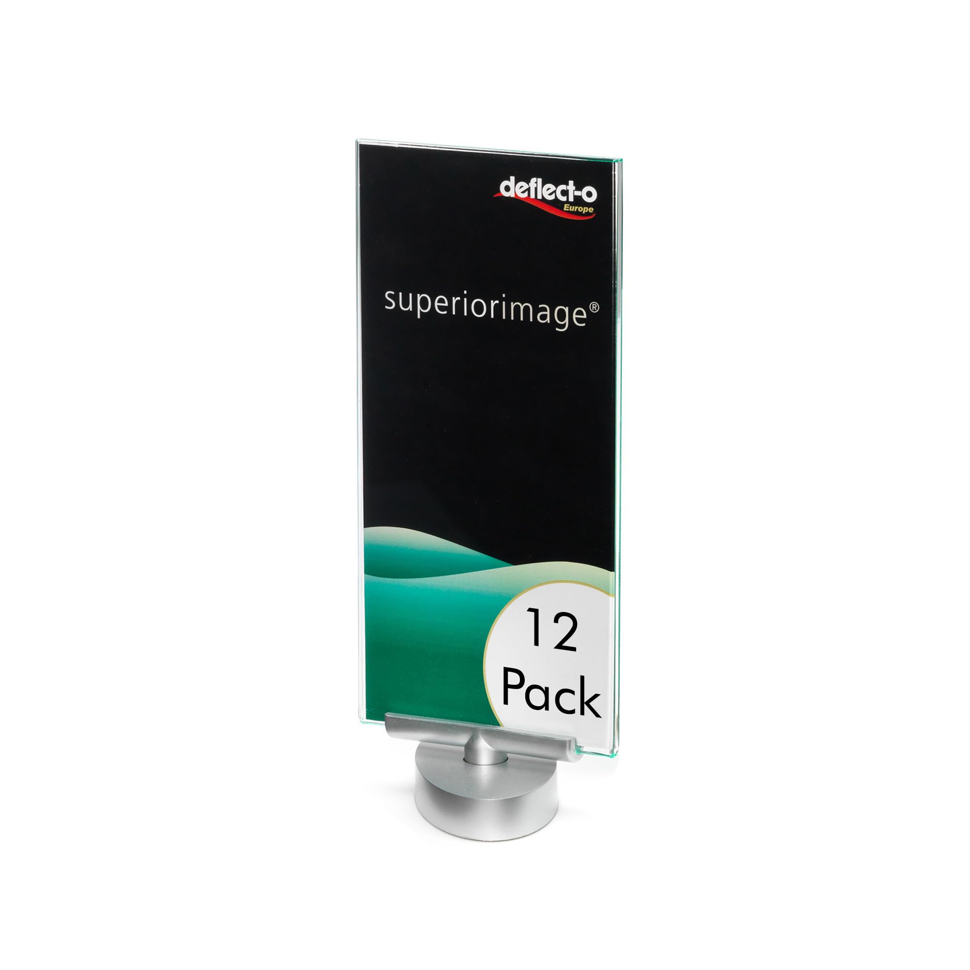 Deflecto Pack of 12 1/3 A4 (DL Size) Portrait Countertop Swivel Sign Holder - Double-sided Poster Stands for Display - Menu Holders for Tables โ image 1