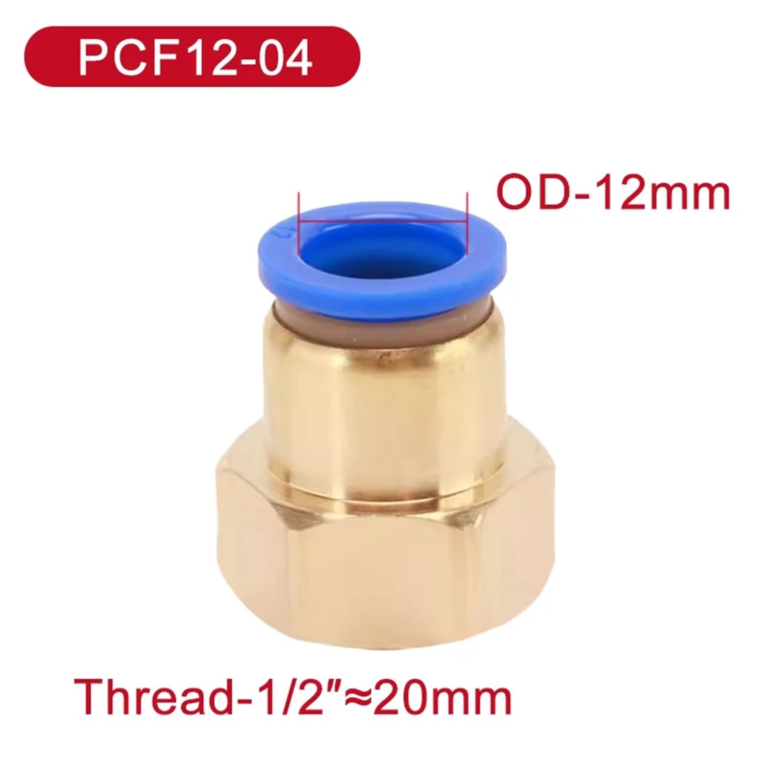 5pcs PCF connettore rapido pneumatico raccordo aria 4 6 8 10 12 mm 0,1 cm 0,3 cm 0,5 "0,25" filettatura femmina giunto in ottone (PCF12-04)