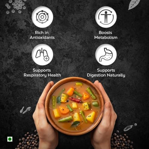 Image of SP Spices Kashmiri Mirch, Chaat Masala, Amchur, Ginger Powder & Kasoori Methi Combo Pack | Premium Indian Spices | Perfect for Cooking, Snacks, Chaat, Curries , vegetables & Marinades (50g kali mirch Powder)