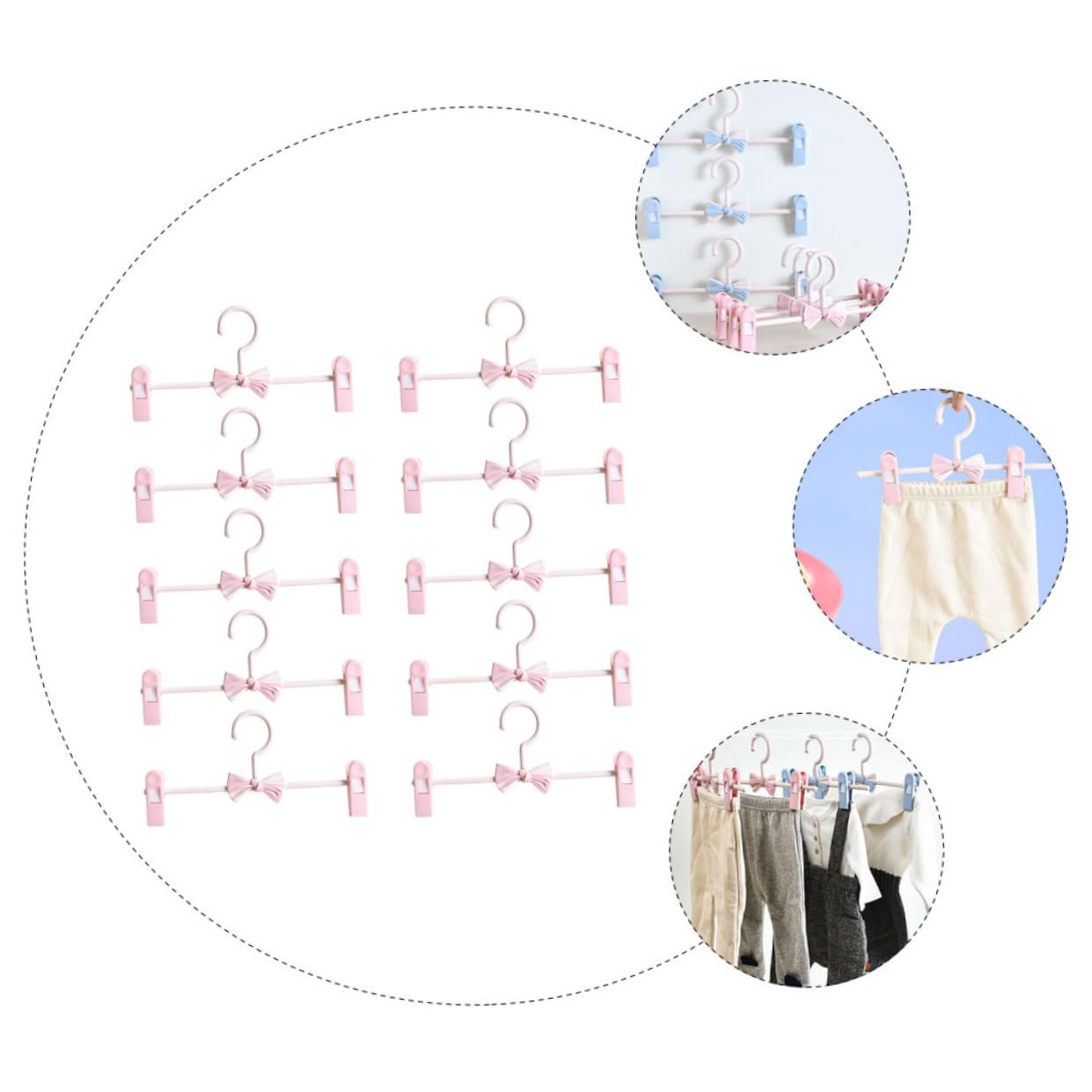 Hohopeti 10pezzi Grucce per Pantaloni Elasticizzate Grucce Regolabili Clip per Jeans e Gonne Appendini per Casa Forniture per Casa