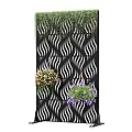 Cofar Metal Privacy Screen Outdoor 72" H×44" W -Black Freestanding Outdoor Privacy Panels with Stand, Decorative Fence for Patio, Deck, Balcony?Wicker?