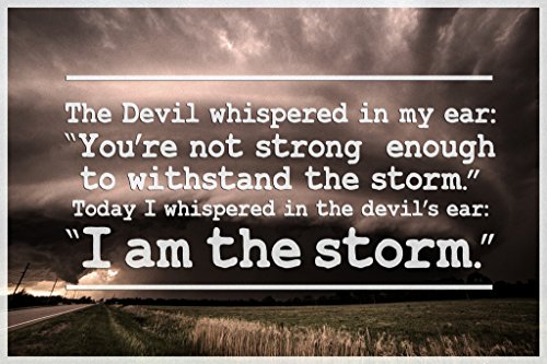Image of I Am The Storm Quote Motivational Inspirational Perseverance Determination Perseverance Strength Resilience Dedication Hustle Grind Ambition Motivational Cool Wall Art Print Poster 18x12