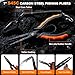 BasicGear Fishing Tool Set – 7” Pliers, 9.5” Fish Lip Gripper, 4.5” Scissors, 7” Fillet Knife, Retractable Clip & Steel-Core Tether, Rust-Resistant Multi-Tool Kit for Anglers, Orange