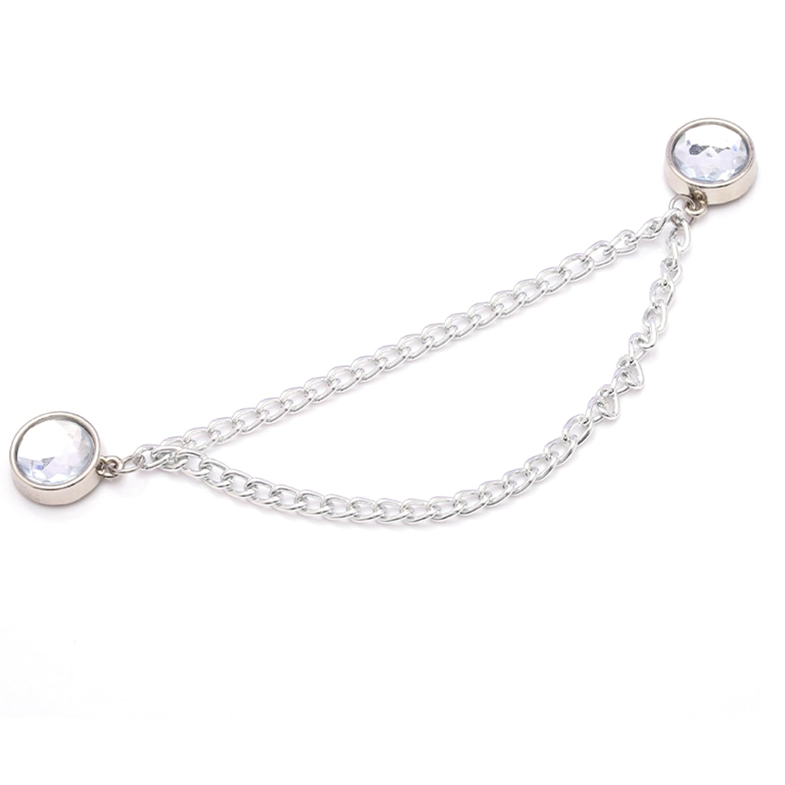 Wwhjr Silver Magnetic Pants Shortener Clasp Rhinestones Chain Magnetic Clip Trouser Length Adjustment Clip For Pants Jeans Trousers Trouser Leg Buckle