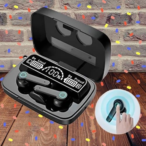 Image of M19 True Wireless Earbuds with LED Power Display, Wireless Charging Case, Touch Control, Waterproof
