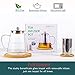 ROIMTEA Glass Teapot Kettle 950ml/30oz with Wooden Coasters for Teapot & Infuser, Stovetop Safe & Microwave Safe Tea Pot Maker Set, Removable Stainless Steel Infuser for Loose Leaf Tea & Blooming Tea