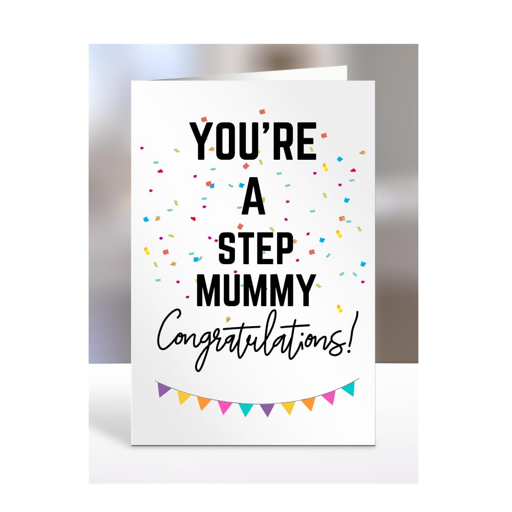 You're a Step Mummy card, gifts for men, women, him, her, female, male, presents for Christmas, new, congratulations, baby, you are, A5-173_197 — image 1