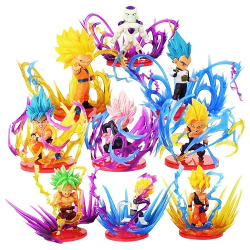 Image of Mallexo DBZ Action Figures Set 2PCs Dragn Bal Z Toys for Kids Animee Toy Set of Size 10CM for Car Dashboard, Decoration, Cake, Office Desk & Study Table Multicolor (S9)