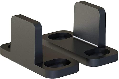 Miniatura 8 de JUBEST Juego de 2 guías de suelo de aluminio negro para puertas correderas de granero, guía en forma de T, montaje en piso, se instala fácilmente