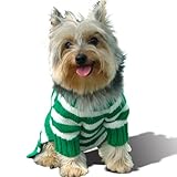 Stinky G Forest Green Stripes Dog Hoodie Sweater #10