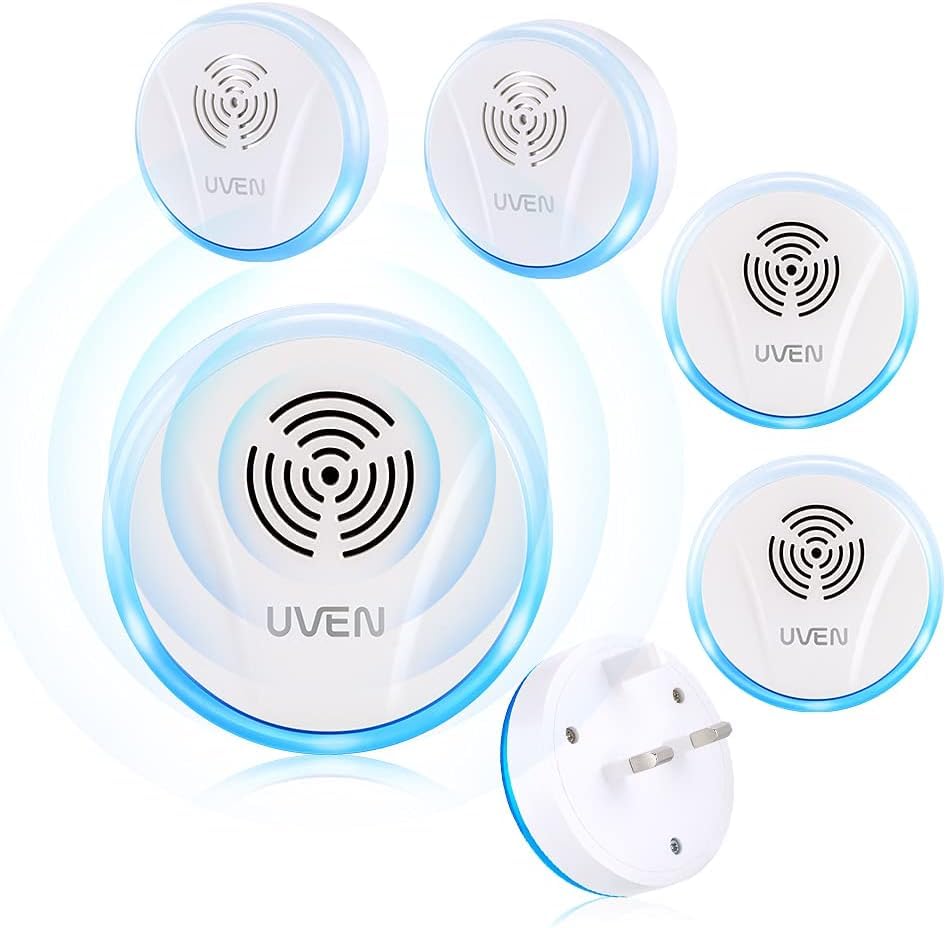 Repelente Ultrasónico de Plagas, Electrónico Repelente Mosquitos Insectos Control para Interiores, Antimosquitos Electrónico para Ratones, Arañas, Cucarachas, Moscas(6 Paquetes)