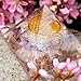 ORGONE Pyramid 3 Layers (RCA) Rose Quartz,Amethyst,Clear Quartz with The Flower of Life Symbol,ORGONITE Energy Generator with Crystal Quartz Point & Exquisite Gemstones & Reiki Energy