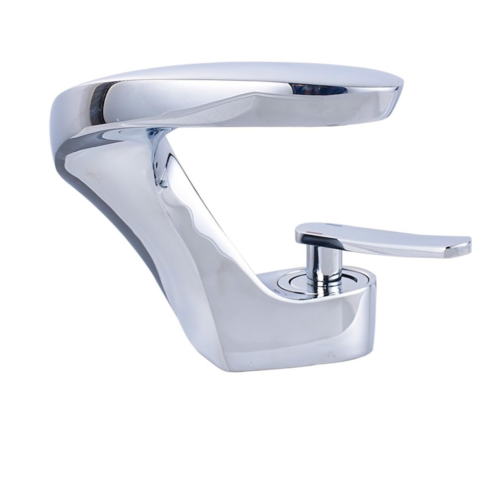 ZYCHSJXA Bathroom Sink Mixer Faucet Single Lever Deck Mounted Brass Hot and Cold Basin Taps Brushed Nickel(Brushed Nickel)