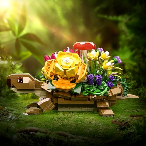 Image of Sea Turtle Succulent Planter Building Set, Compatible with Lego Turtle Flowers Pot Building Kit, Animals Botanical Collection Blocks Toys, for 6+ Girls, Women, Home Plants Decor