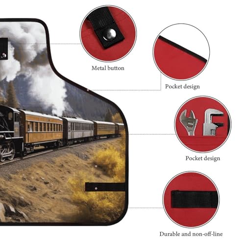 Delantal de trabajo con bolsillo y diseño locomotora miniatura 3