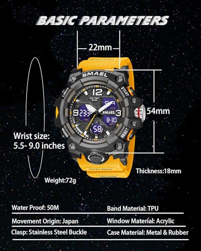 Image of Gosasa Men's Watches Multi Function Military S-Shock Sports Watch LED Digital Waterproof Alarm Watches