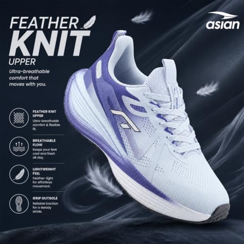 Image of ASIAN Hypercushion Carbon-10 Men's Running Shoes | Carbon Plate Technology, Breathable Knit Upper, Memory Foam Cushioning for Running, Training
