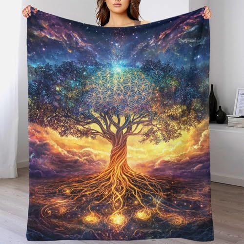 Couverture moelleuse arbre de vie : plaid de qualité supérieure pour lit