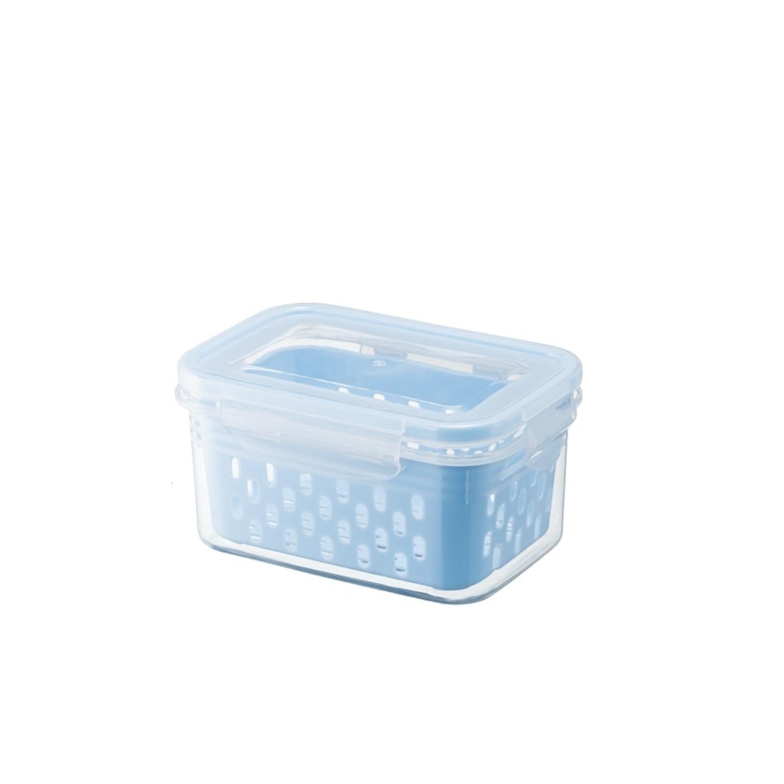 Violdhhjk Sky Blue 850Ml Fridge Organisers Refrigerator Preservation Storage Box Drain Basket Storage Containers Sealed Box Vegetable And Fruit Drain Box(Sky Blue 850Ml)