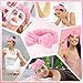 Wavyknot 25 Pcs Pink Spa Headband Bulk Pink Makeup Headbands for Washing Face Cute Bow Hairbands Soft Coral Fleece Hairbands for Women Face Skin Care Makeup Spa Gift Shower Yoga