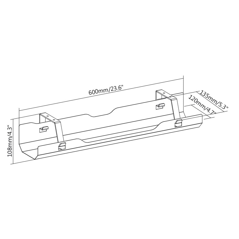 Canaleta para cables de escritorio XXL