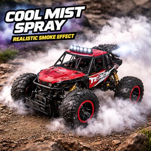 Image of Goyal's 4WD Remote Control Moka Rock Crawler Car with Spray Fumes Function, Off Road RC Car for Kids with LED Lights | Rechargeable Type-C, 2.4GHz - 300 Metres Remote Range
