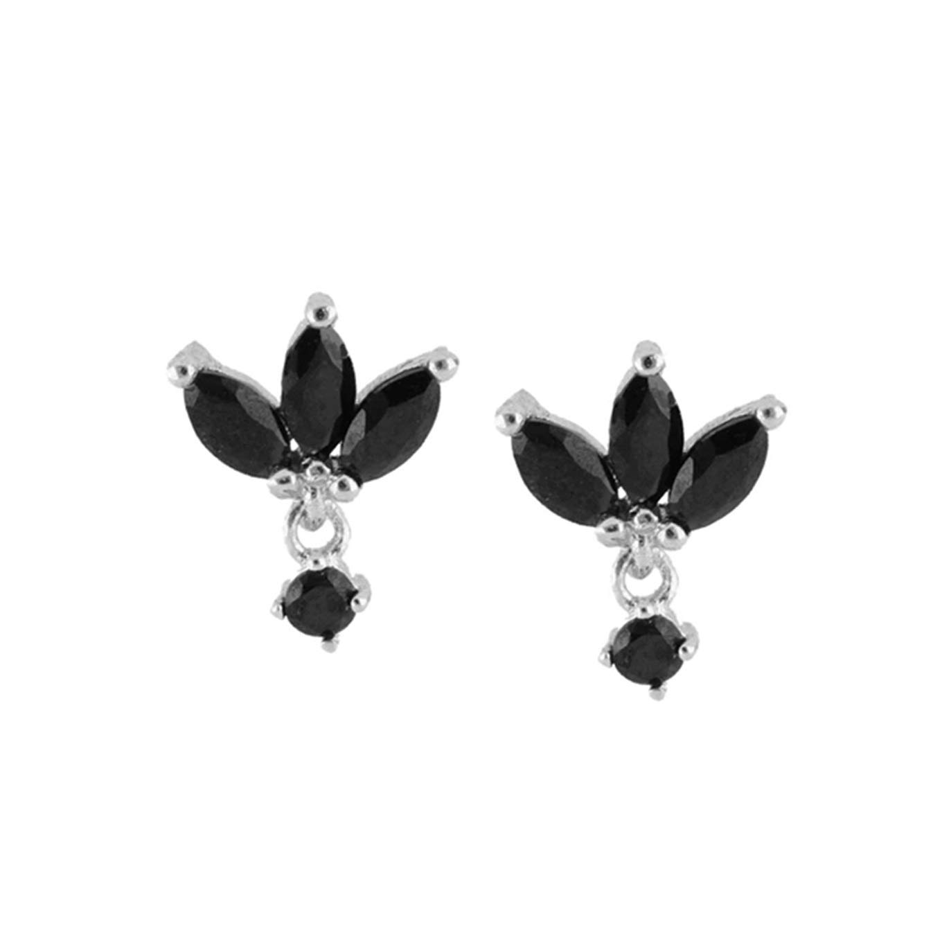 WZGWDC 2 ück Luxus Edlen Schmuck S925 Sterling Silber Ohrstecker Für Frauen Mädchen Paare Bling Zirkon Koreanische INS Ohrringe Pendientes Brinco yc701 (Gem Color : 2 Silver Color)