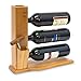 Relaxdays 10019143 Cantinetta, HLP: 32x12x34 cm, Portabottiglie in bambù Scaffale 3 Bottiglie di Vino, Naturale, Legno, Marrone, 34x12x32 cm