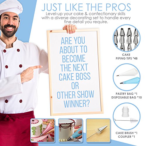 image for AJ GEAR [205 pcs] Cake Decorating Supplies - Professional Cupcake Deco