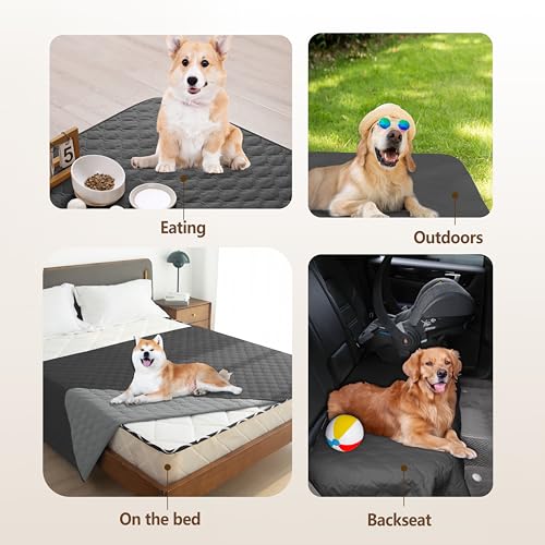 Image of gogobunny 100% Double Sided Waterproof Dog Blanket Soft Pet Bed Cover Reversible Protect Furniture Couch Sofa Car for Puppy Cat Kids (Dark Charcoal /Light Charcoal, 30x30 Inch (Pack of 1))