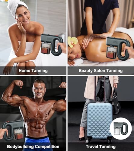 Image of Spray Tan Machine, Strong Spray Level Even Atomization- Adjustable 3 Different Strength Spray Levels - Portable & Rechargeable Cordless Spray Tan Gun for Self Tanning Travel Beach Salon Home Use Grey
