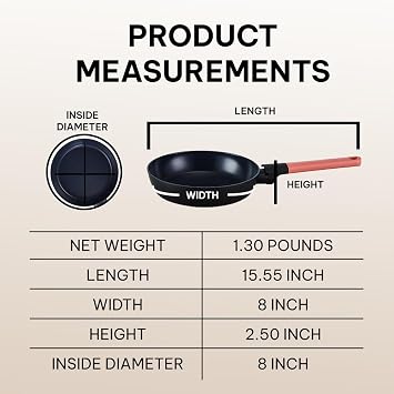 Brabantia Tasty+ 8 Nonstick Frying Pan PFAS/PFOA/PTFE Free Ceramic Skillet with StayCool Handle, Easy Clean, Even Heating, Ideal for Eggs & Small Meals