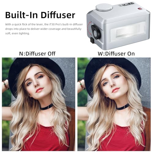 Godox iT30 Pro-F Silver Pocket TTL Flash for Fujifilm Camera: 2.4G Wireless + Touchscreen (Equivalent to Built-in X3 Trigger), Li-ion battery, HSS 1/8000s, 560 Flashes, Built-in Diffuser for portrait