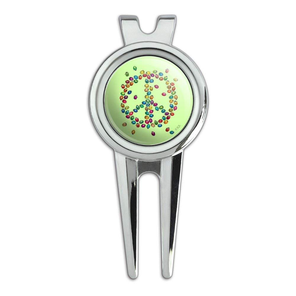 GRAPHICS & MORE Lady Bug Rainbow Peace Sign Golf Divot Repair Tool and Ball Marker